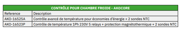 CONTRÔLE POUR CHAMBRE FROIDE – AKOCORE